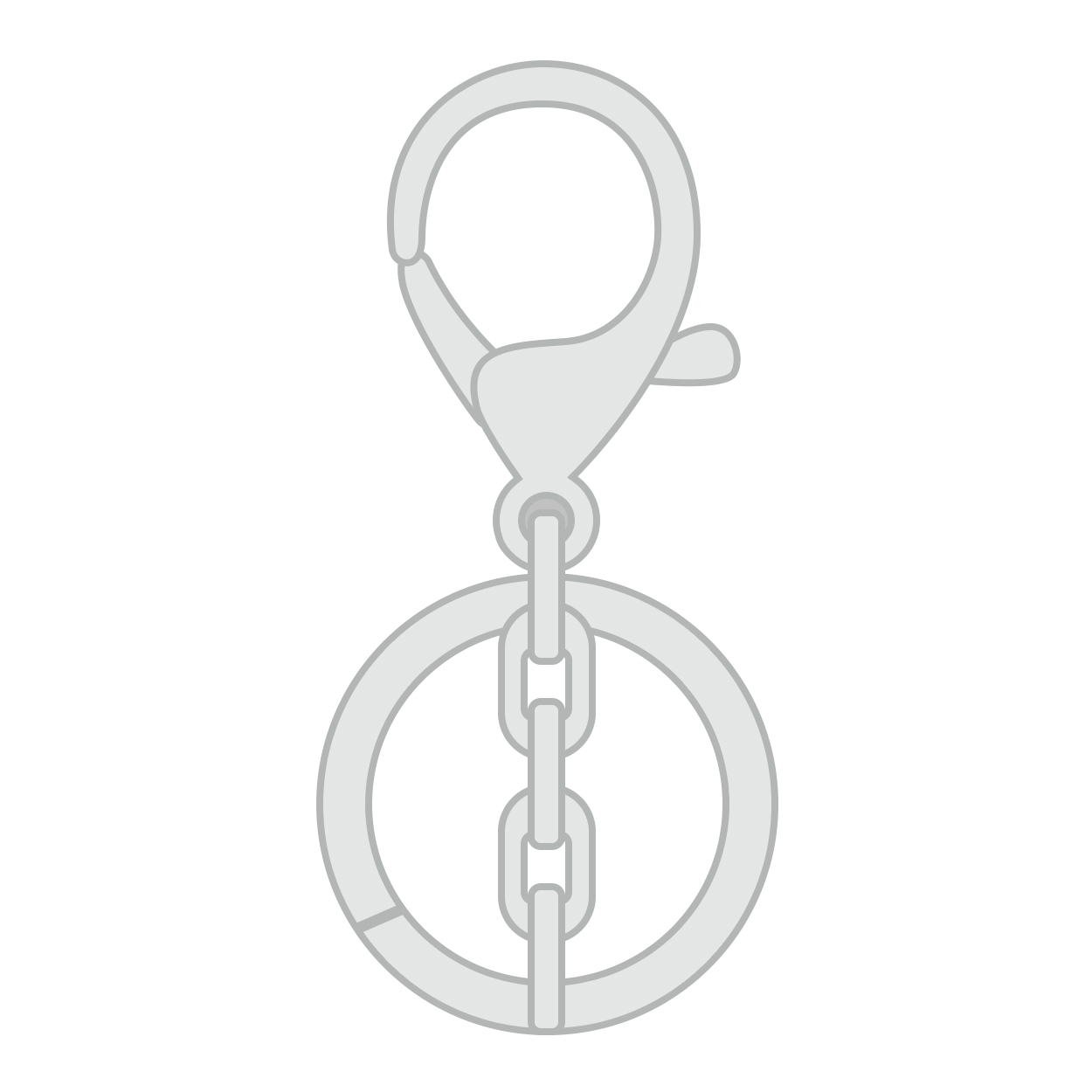 Lobster Hook Clasp + Circle Split Ring + Chain